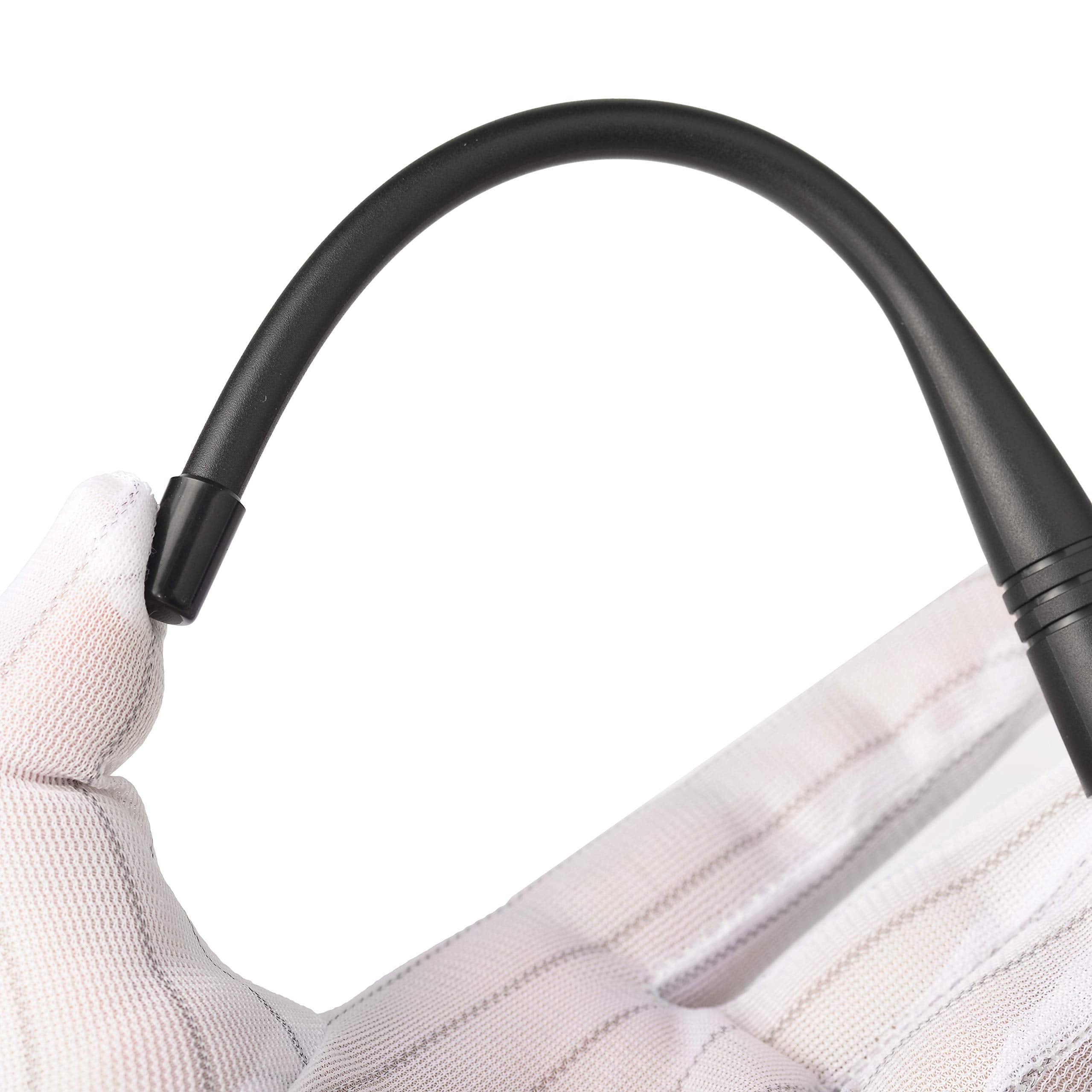 Close-up of the flexible, high-durability whip material and TNC connection base