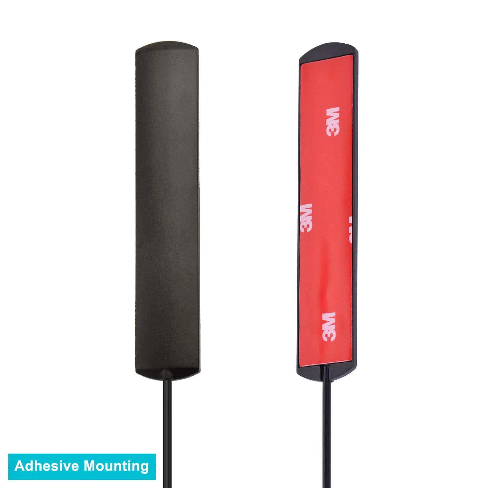 Close-up of the strong 3M adhesive backing on the patch antenna, designed for secure mounting on glass, plastic, or car windshields