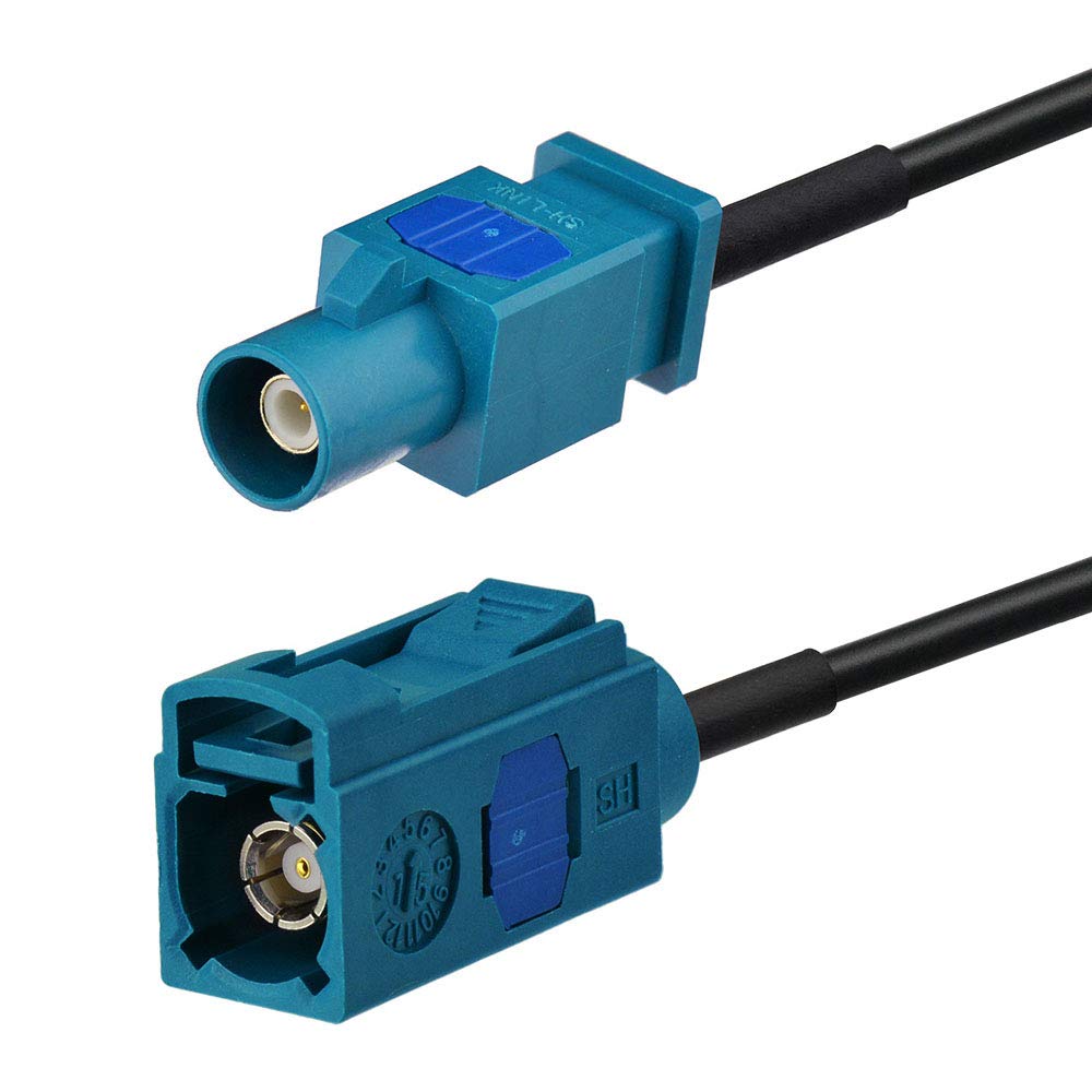 Detailed view of the universal Fakra Z male and female connectors showing the locking mechanism