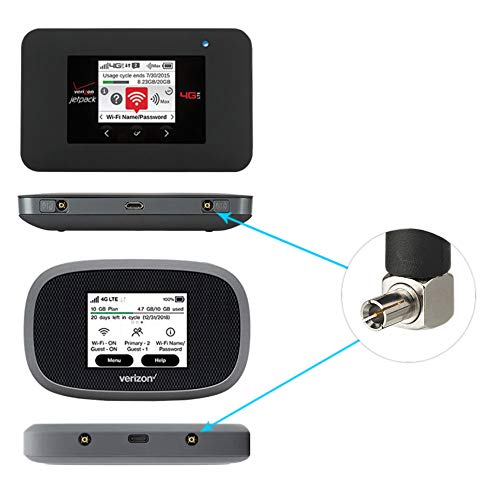 Plugging two Bingfu mini TS9 antennas directly into a Netgear Nighthawk M1 M5 mobile router