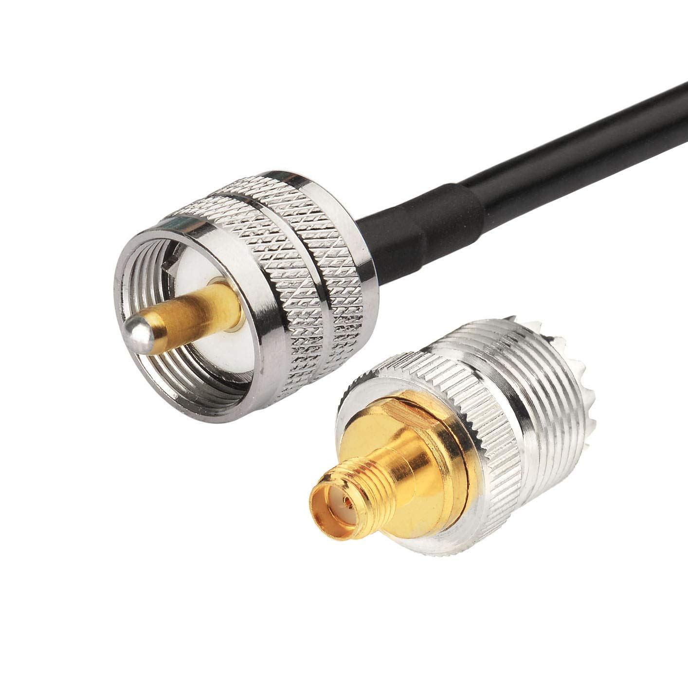 Professional UHF PL259 male connector (SO239 compatible) with high-quality nickel plating for secure radio connection