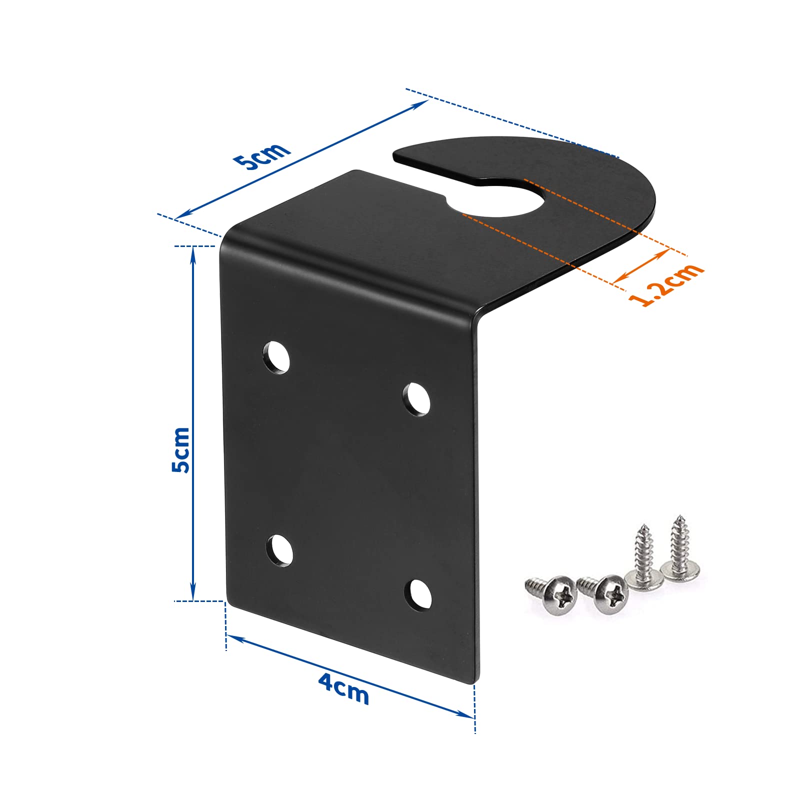 Technical diagram showing the antenna length and bracket mounting dimensions