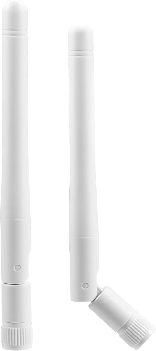11cm compact white omnidirectional WiFi antenna with a 90-degree folding hinge and sleek matte white finish