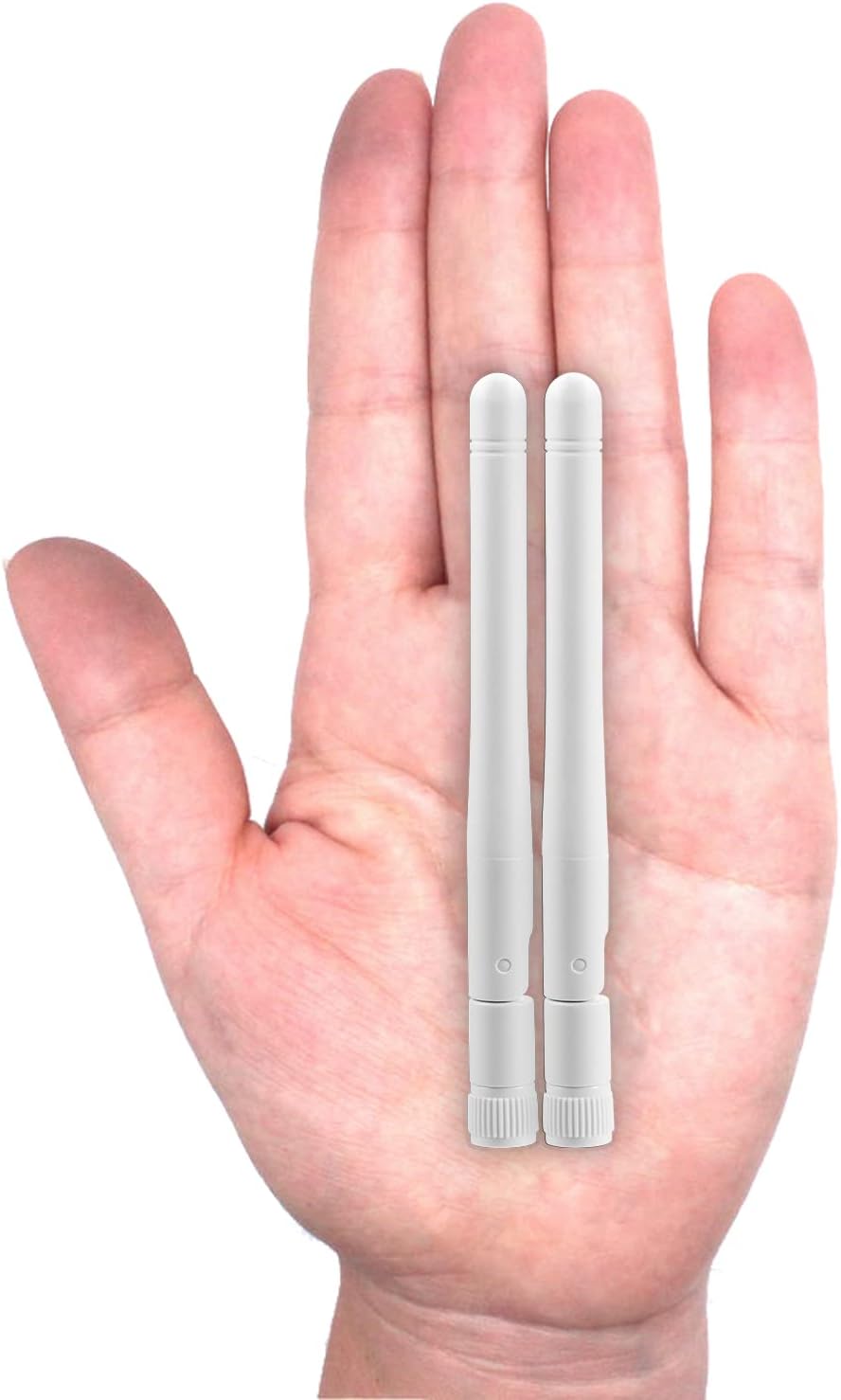 11cm compact white omnidirectional WiFi antenna with a 90-degree folding hinge and sleek matte white finish