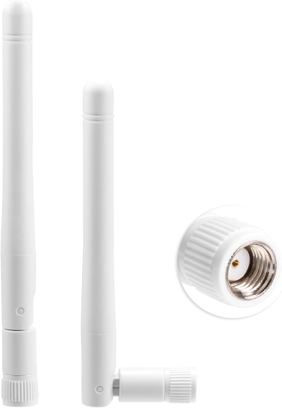 11cm compact white omnidirectional WiFi antenna with a 90-degree folding hinge and sleek matte white finish