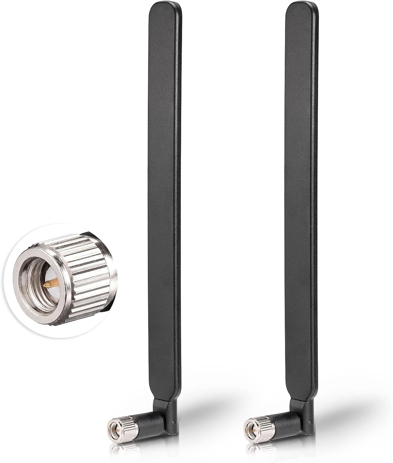 19cm high-gain cellular antenna with a 90-degree swivel hinge and durable black ABS construction
