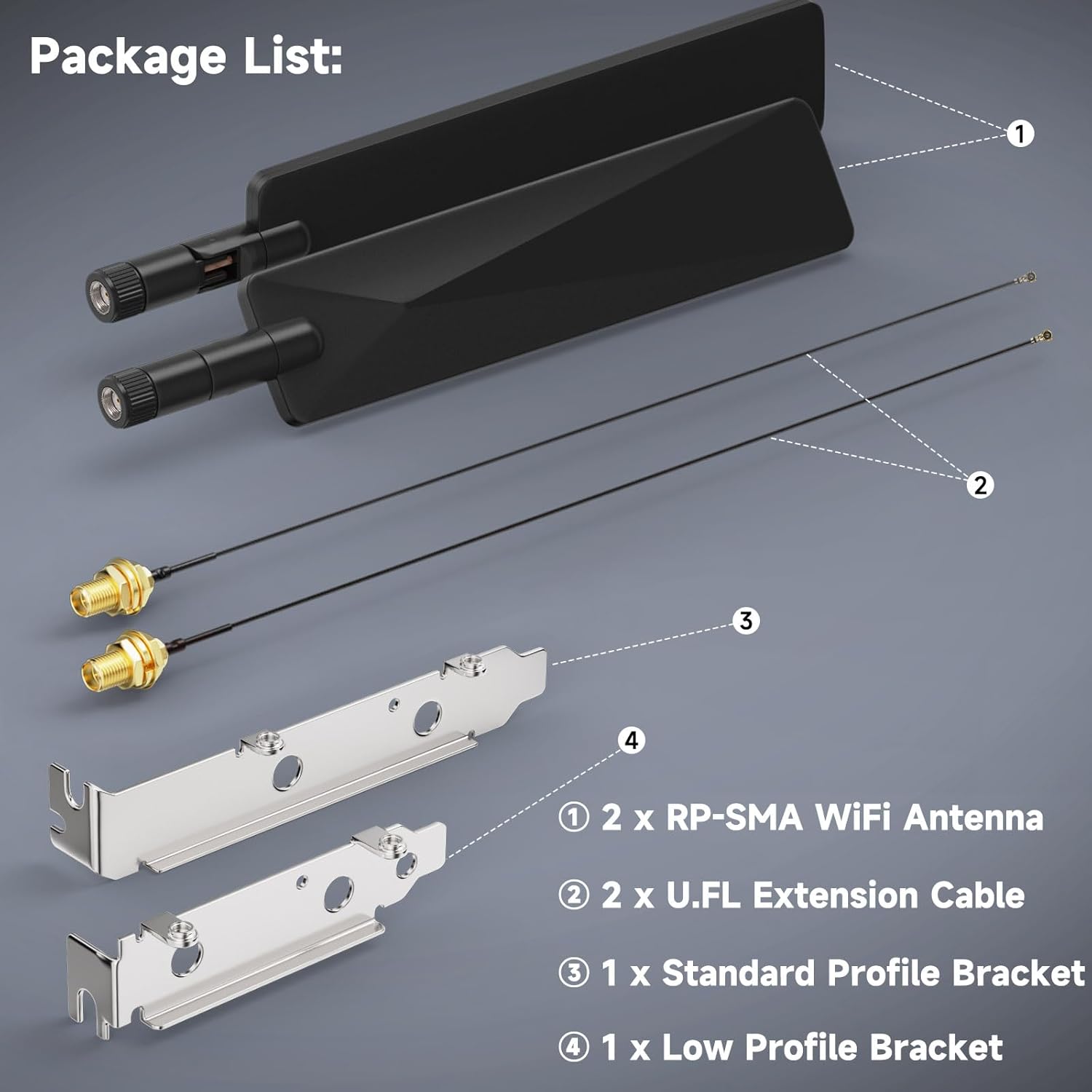 25cm high-quality MHF4 (IPEX4) pigtail cables with gold-plated connectors for low-latency signal transmission