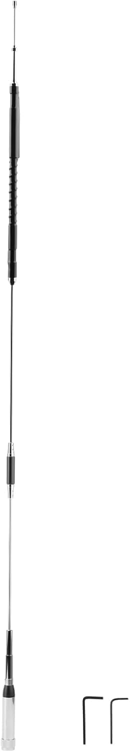 Bingfu High Gain 52.76inch Mobile Ham Radio Antenna 29/50/144/430MHz Quad-Band UHF VHF Stainless Steel Anti-Rust PL259 Male Antenna for Vehicle Car Truck Amateur Two Way Radio