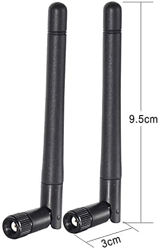 Bingfu Dual Band WiFi Antenna 2.4GHz 5GHz 5.8GHz 3dBi MIMO RP-SMA Male (2-Pack) + 2 x 12 inch Cable for WiFi Router Wireless Mini PCI Express PCIE Network Card Adapter