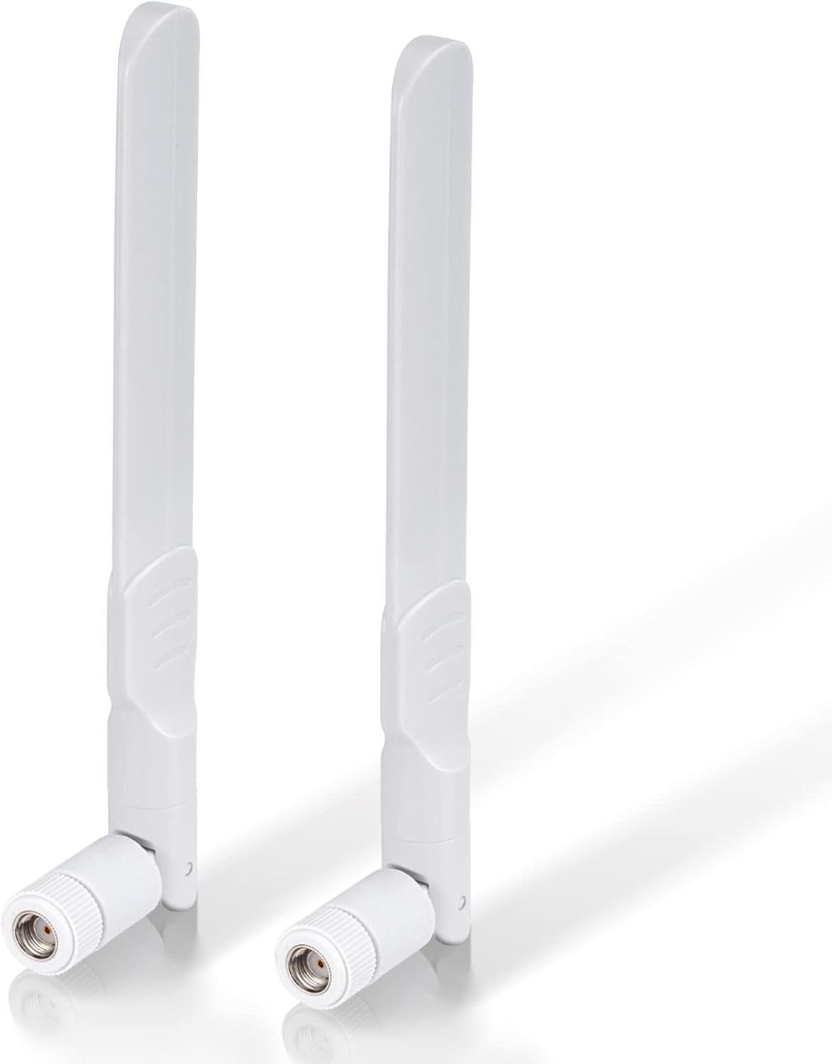 Bingfu Dual Band WiFi 2.4GHz 5GHz 5.8GHz 8dBi MIMO RP-SMA Male White Antenna (2-Pack) for WiFi Router Wireless Network Card USB Adapter Security IP Camera Video Surveillance Monitor