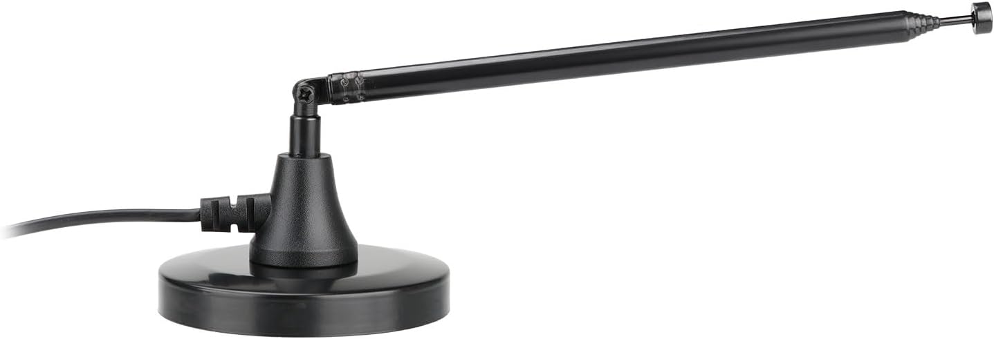 Bingfu Strong Magnetic Base FM Radio Antenna Telecopic for Pioneer Onkyo Yamaha Marantz Sherwood Indoor Digital HD FM Radio Bluetooth Home Stereo Receiver AV Audio Video Home Theater Tuner (Black)