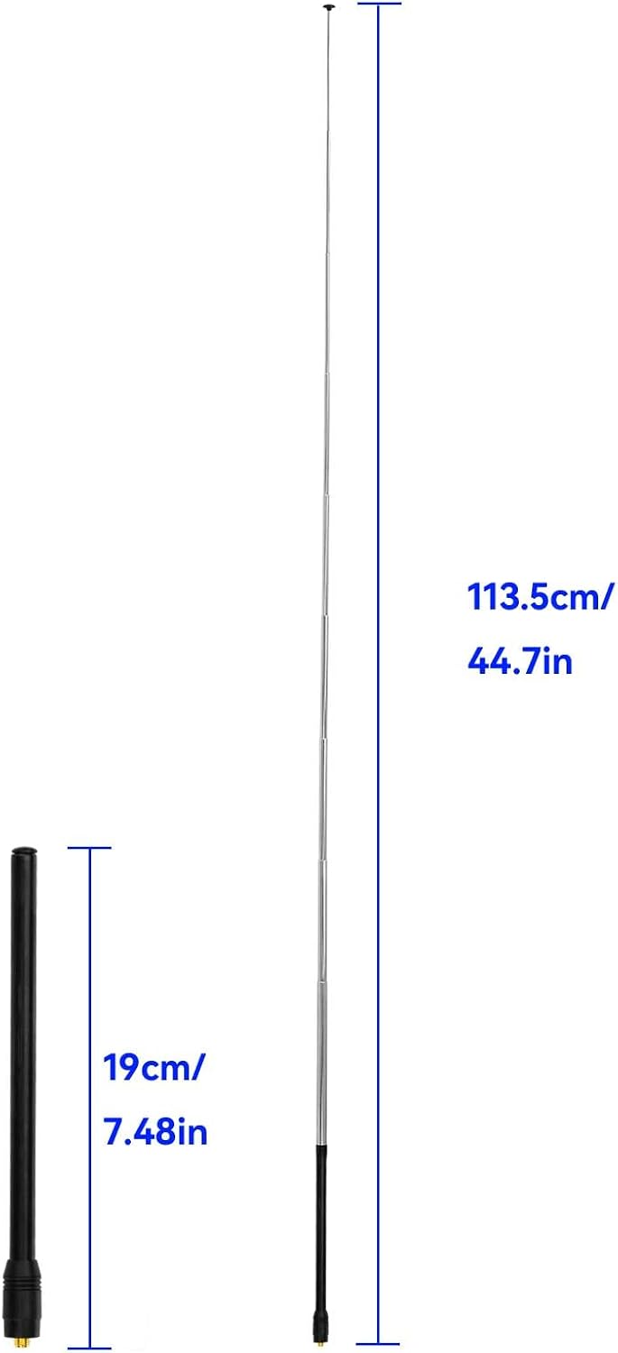 Bingfu VHF/UHF-Teleskopantenne 70–1000 MHz mit SMA-Buchse, 10-teilig