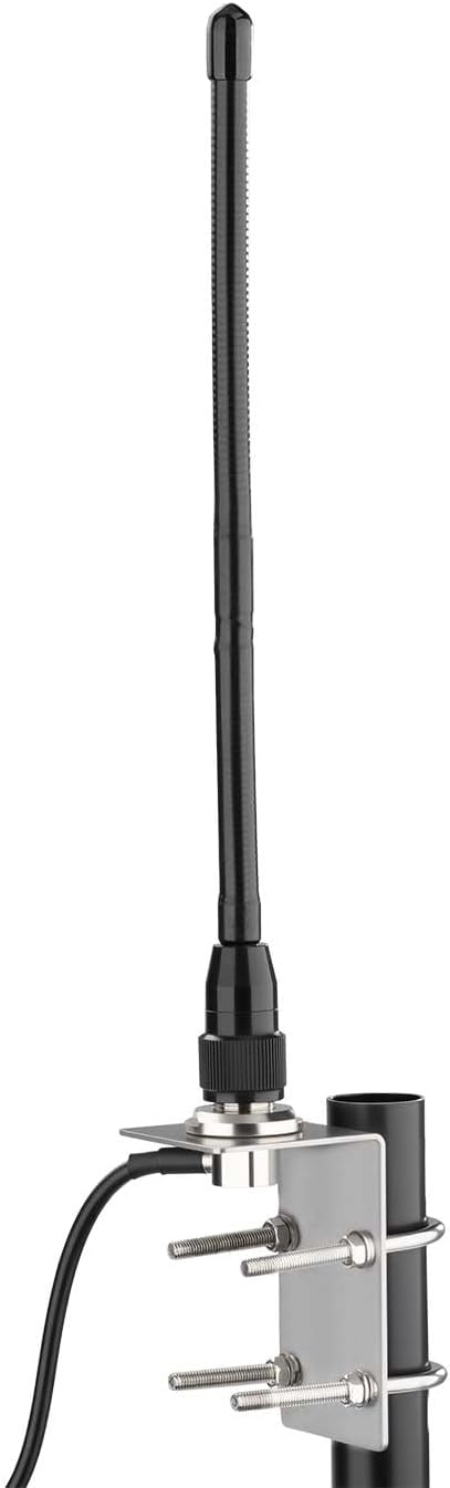 Bingfu Soft Whip CB Antenna 27MHz with PL259 UHF BNC Male 16.5ft RG58 Coaxial Cable for Uniden Bearcat Cobra Galaxy Mobile Radio - Stainless Steel Mount