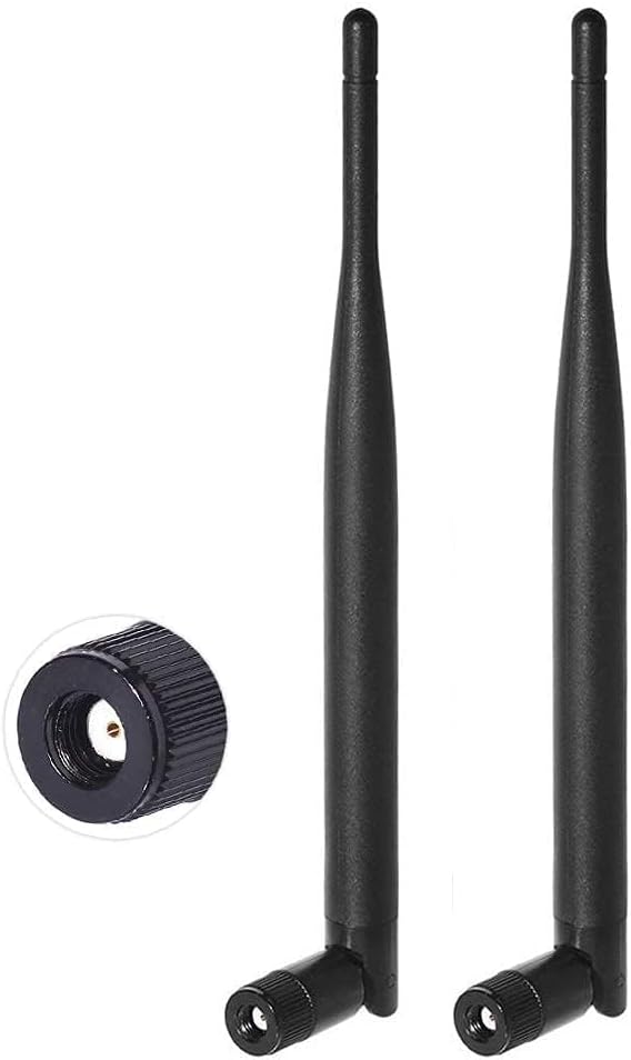 Bingfu Dual Band WiFi 2.4GHz 5GHz 5.8GHz 6dBi RP-SMA Male Antenna & 20cm 8 inch Extension Cable 2-Pack for M.2 NGFF Intel Wireless Network Card WiFi Adapter Laptop
