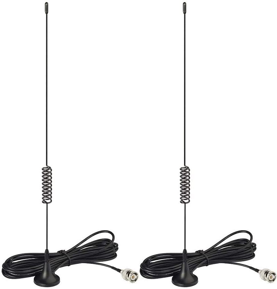 Bingfu Magnetic Base Wireless Microphone Receiver Antenna UHF 400MHz-960MHz BNC Male Antenna (2-Pack) for Wireless Microphone System Mic Receiver Remote Digital Audio Tuner UHF Ham Radio