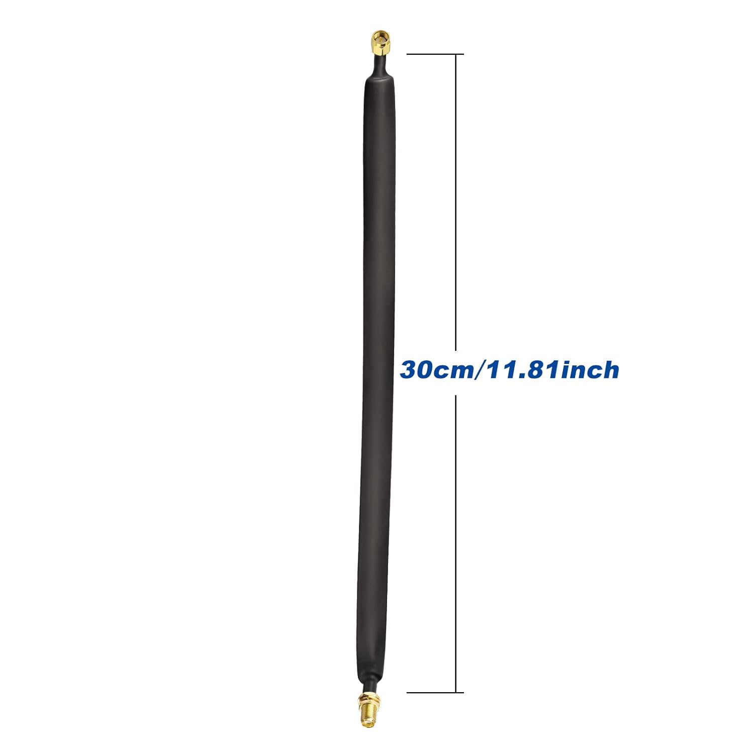 Bingfu SMA Window Coaxial Cable 30 cm SMA Male to SMA Female LoRa Flat Cable for 4G LTE Antenna Helium Miner Antenna, Pack of 1