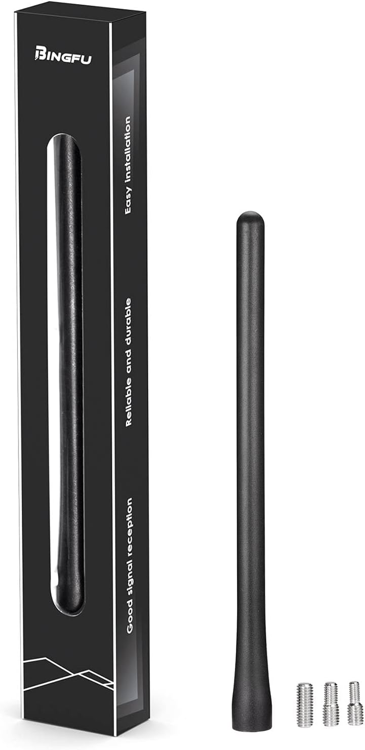 Car Radio Short Rubber Antenna Mast [ONLY for Car Roof Mount] [7.6 inch] Vehicle FM AM Stereo Universal Roof Mount Antennas - NOT a Replacement for Shark Fin Antenna