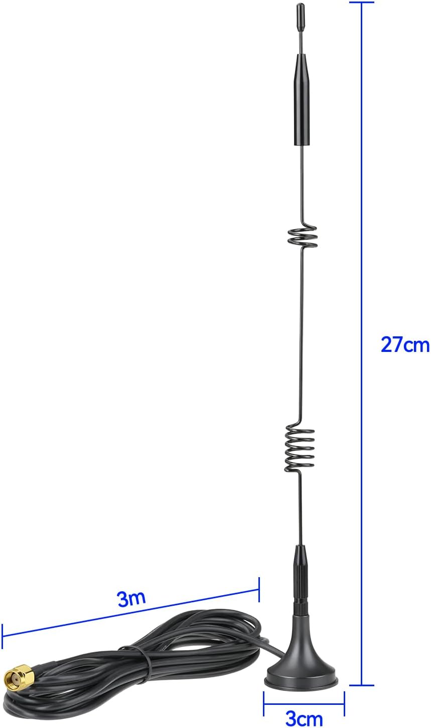 Bingfu WiFi 7 /6E Tri-Band Antenne, 8dBi, RP-SMA, Magnetfuß, 3m Kabel
