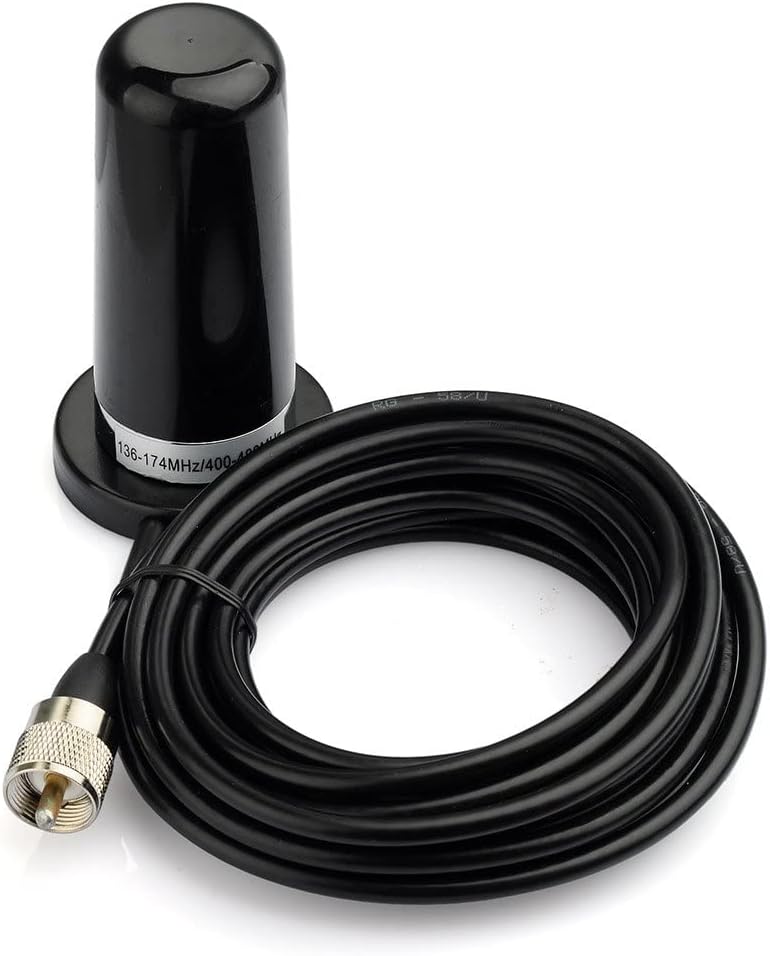 Bingfu PL259 Male Mobile Radio Antenna Dual Band VHF UHF 136-174MHz 400-470MHz NMO Mount Magnetic Base Antenna Low Profile for Marine Car Truck Vehicle Amateur Ham Radio