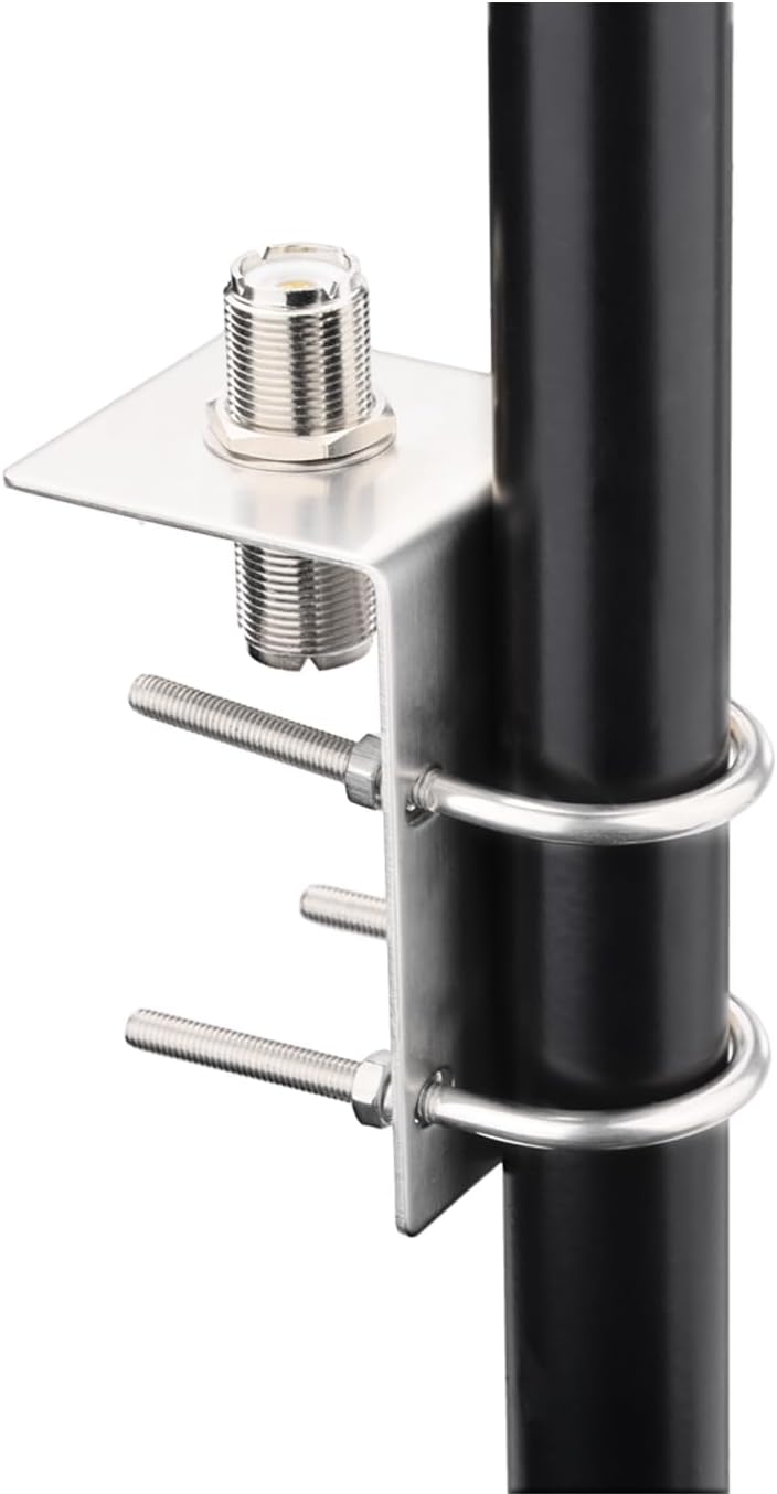 Bingfu Anti Rust Mobile Ham Radio Antenna U Bolt Mount Bracket with SO239 to SO239 Adapter for Ham UHF VHF CB Truck Antennas - Strong Durable Bracket