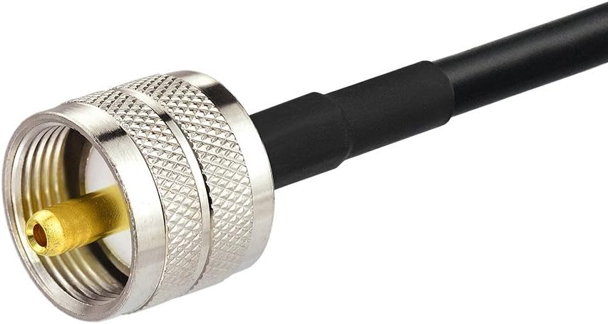 Bingfu 20ft RG58 Cable - UHF PL259 Male to SO239 Female Right Angle Bulkhead Mount for CB, Ham, Two-Way Radio Ideal for Vehicle, Car, SUV, Truck