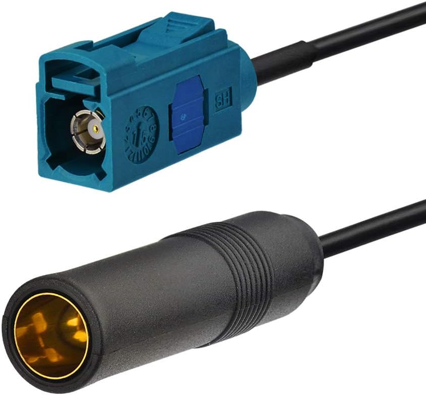 Bingfu Universal Vehicle Car Stereo FM AM Radio Antenna Adapter Cable Fakra Z Female to DIN Socket Connector Cable 15cm 6 inch for Car Stereo Audio HD Radio Head Unit CD Media Player Receiver