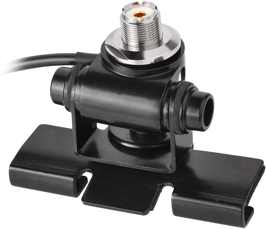 Bingfu Antenna Lip Mount Bracket for Car & Truck – 5m RG58 Coaxial Cable with UHF PL259 Male to SO239 Female Bulkhead Connector – Compatible with Ham Radio, Amateur Radio, Mobile Antenna Installation​