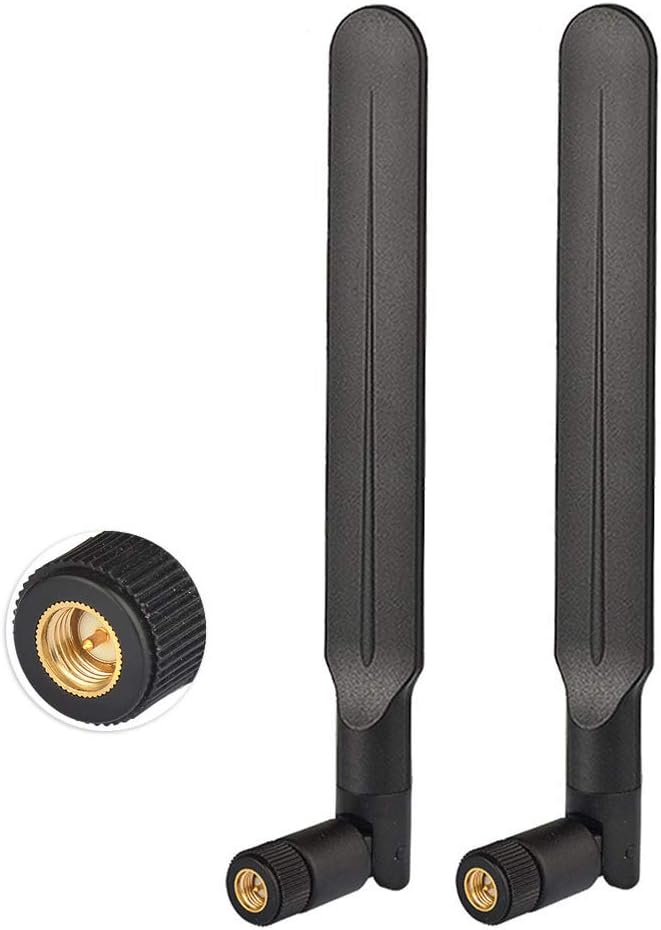 Bingfu 4G LTE 3dBi External SMA Male Antenna (2-Pack) Compatible with 4G LTE Wireless Router CPE Hotspot Industrial IoT Router Cellular Gateway Terminal Outdoor Cellular Security Camera