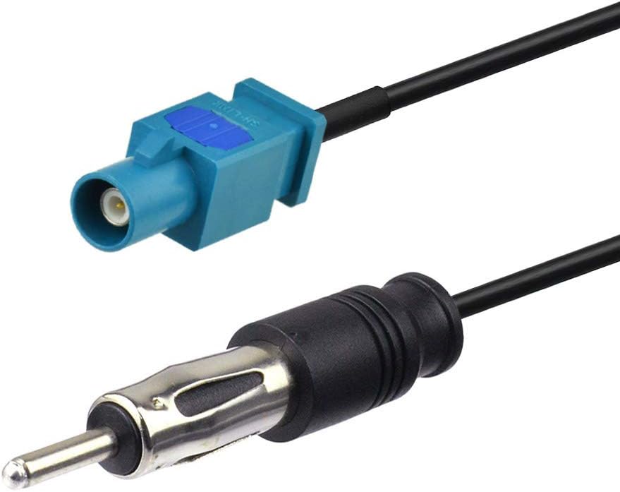 Bingfu Universal Vehicle Car Stereo FM AM Radio Antenna Adapter Cable Fakra Z Male to DIN Plug Connector Cable 15cm 6 inch for Car Stereo Audio HD Radio Head Unit CD Media Player Receiver