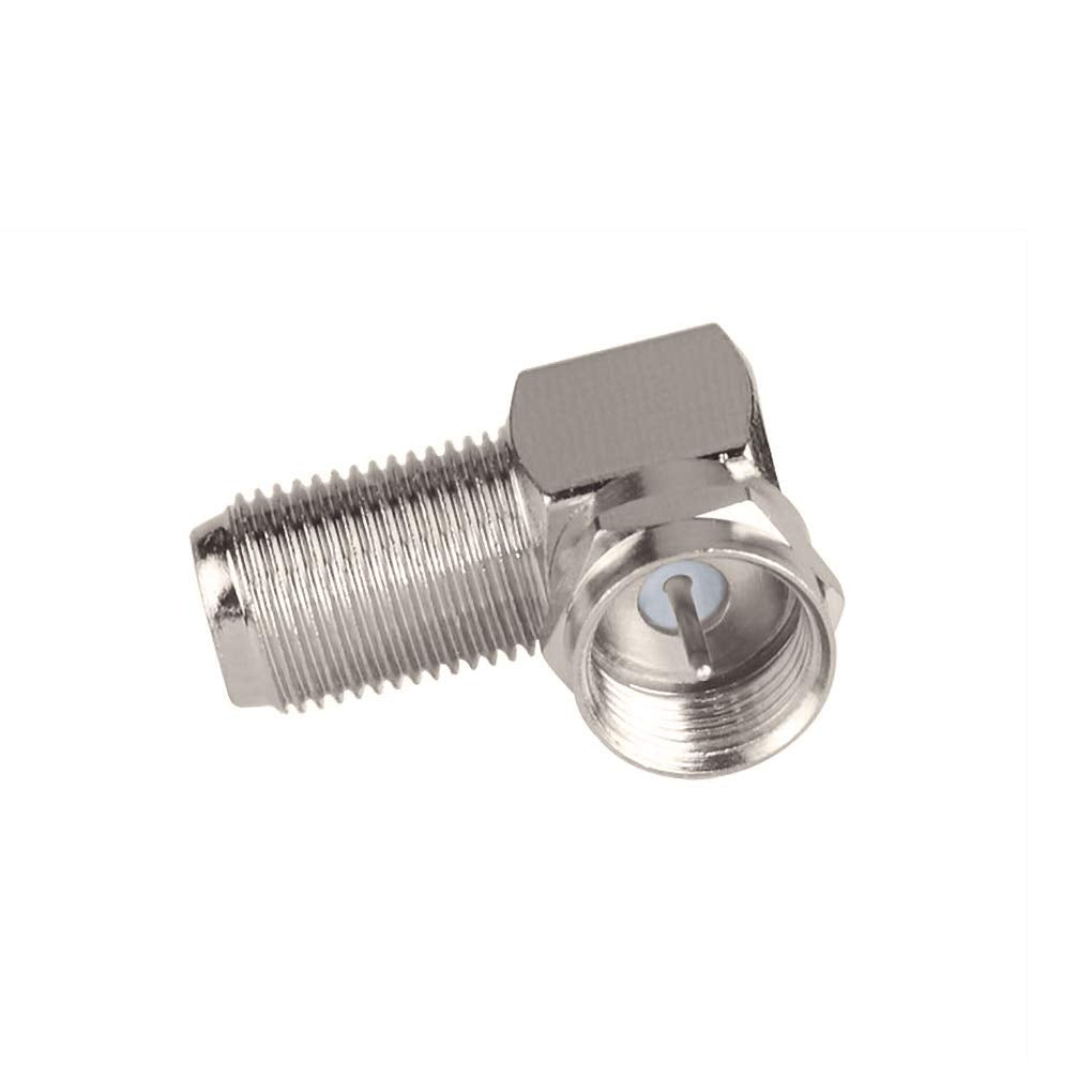 BINGFU F Type Male to Female Right Angle RG6 Coaxial Cable Connector Adapter (5-Pack) for Television TV Antenna CATV Digital Vedio Audio Coax Extension Cable