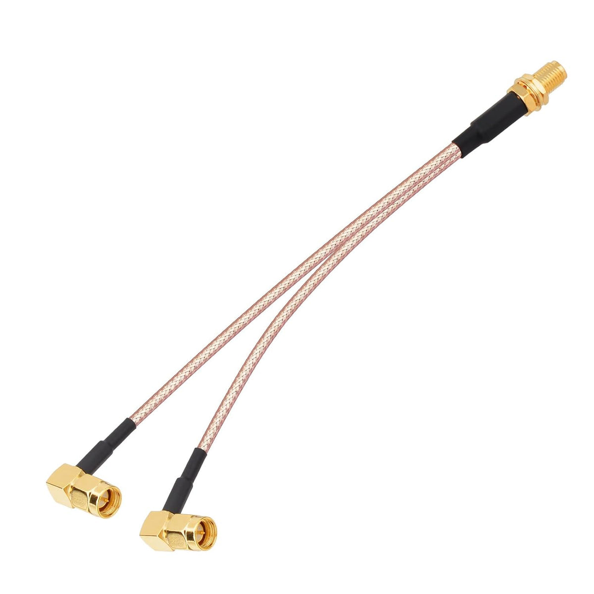 BINGFU SMA Female to Dual SMA Male Angle RG316 Splitter Cable 15cm