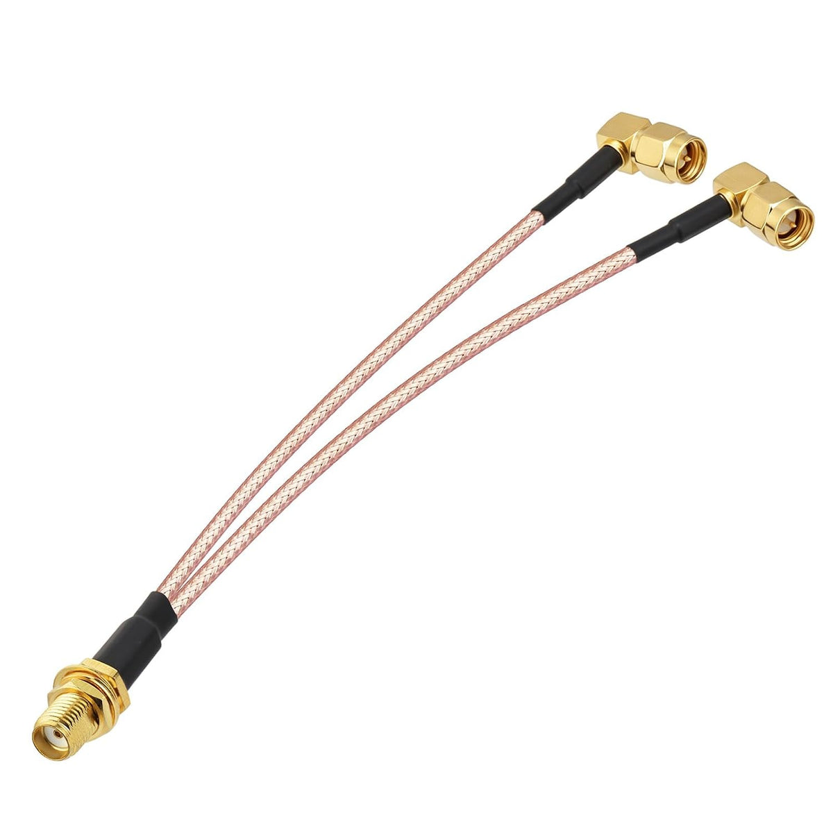 BINGFU SMA Female to Dual SMA Male Angle RG316 Splitter Cable 15cm