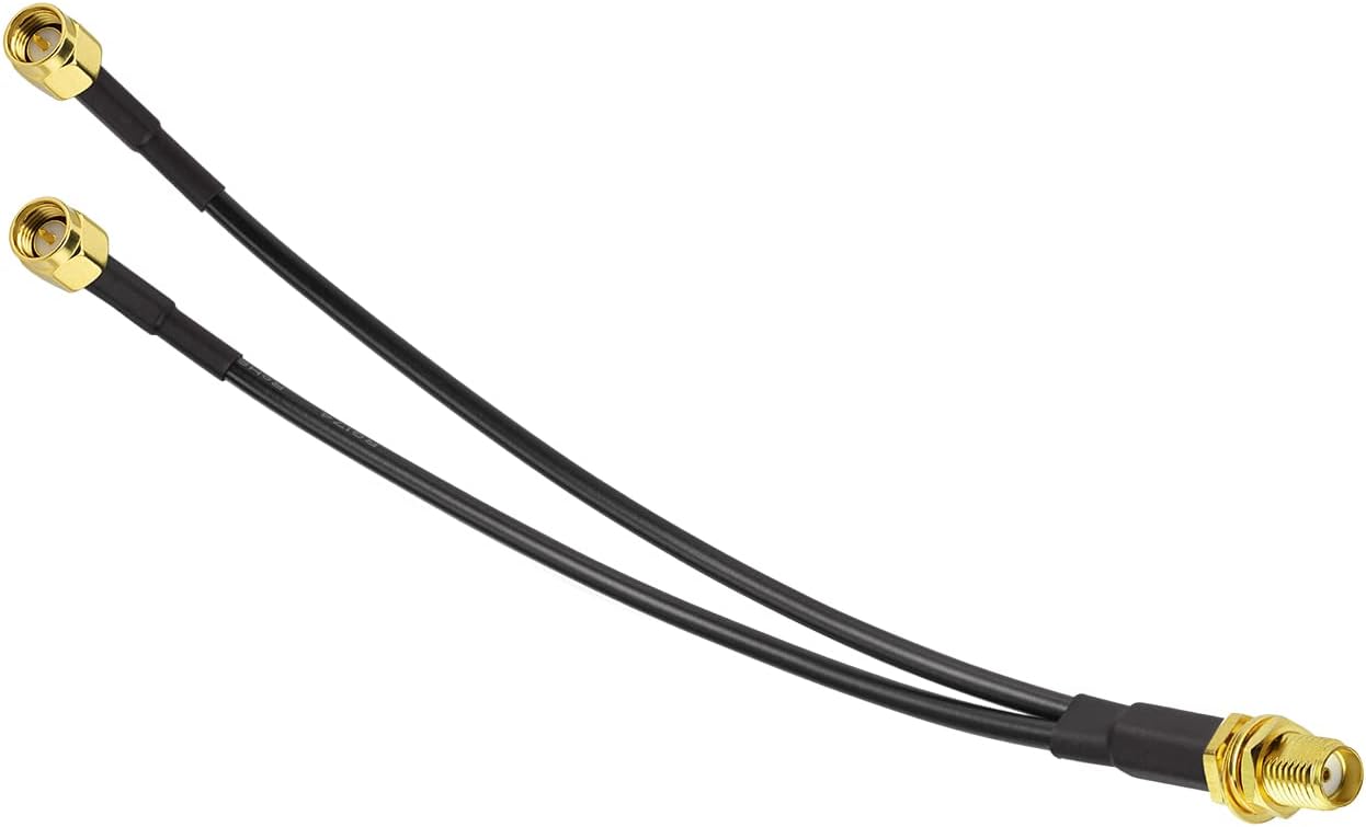 Bingfu 4g LTE Long Range Cellular Antenna Wall Mount - 9.84ft Cable - with SMA to Dual SMA Adater - Compatible with Spypoint Link Micro Covert Wildlife Hunting Game Cam Outdoor Mobile Security Camera