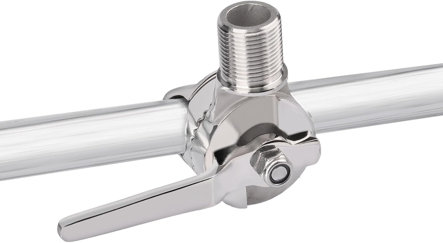 Bingfu VHF Marine GPS Antenna Mount Stainless Steel Adjustable Ratchet Base Fixed Mount Bracket - Installation Range 0.87" - 1" for Pole Rail Boat RV