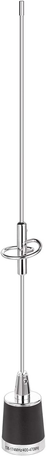 Bingfu Dual Band VHF UHF 136-174MHz 400-470MHz Mobile Radio NMO Antenna Vehicle NMO Mount Antenna for Car Truck Ham/Amateur/Mobile/Two Way/Marine Radio