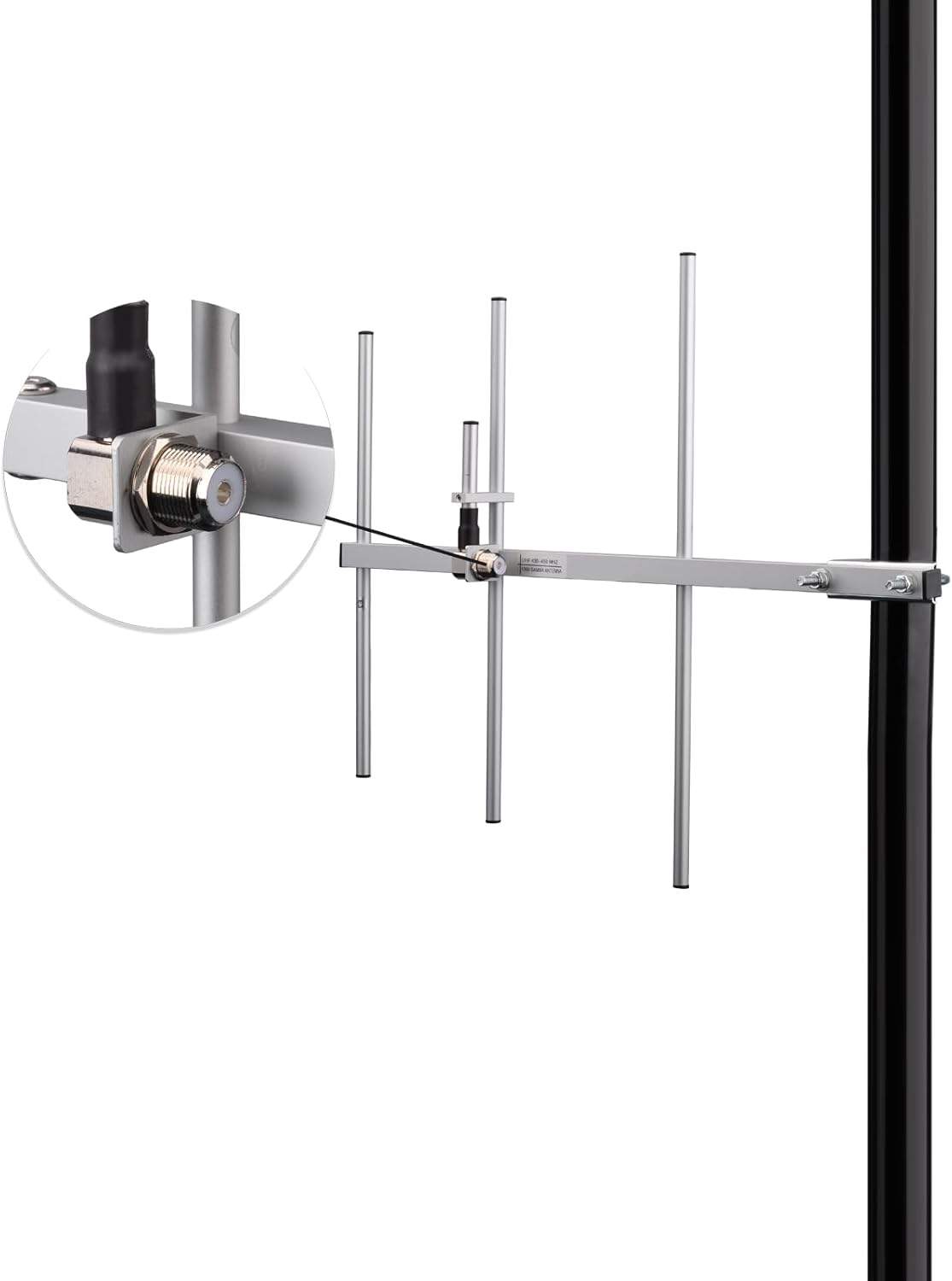 3-Element-Yagi-Antenne mit hohem Gewinn, UHF 430-450MHz, aus Aluminiumlegierung, Outdoor-Antennen mit 3m Kabel für Amateurfunksystem, Zwei-Wege-Radios, Scanner, Satellitenradio