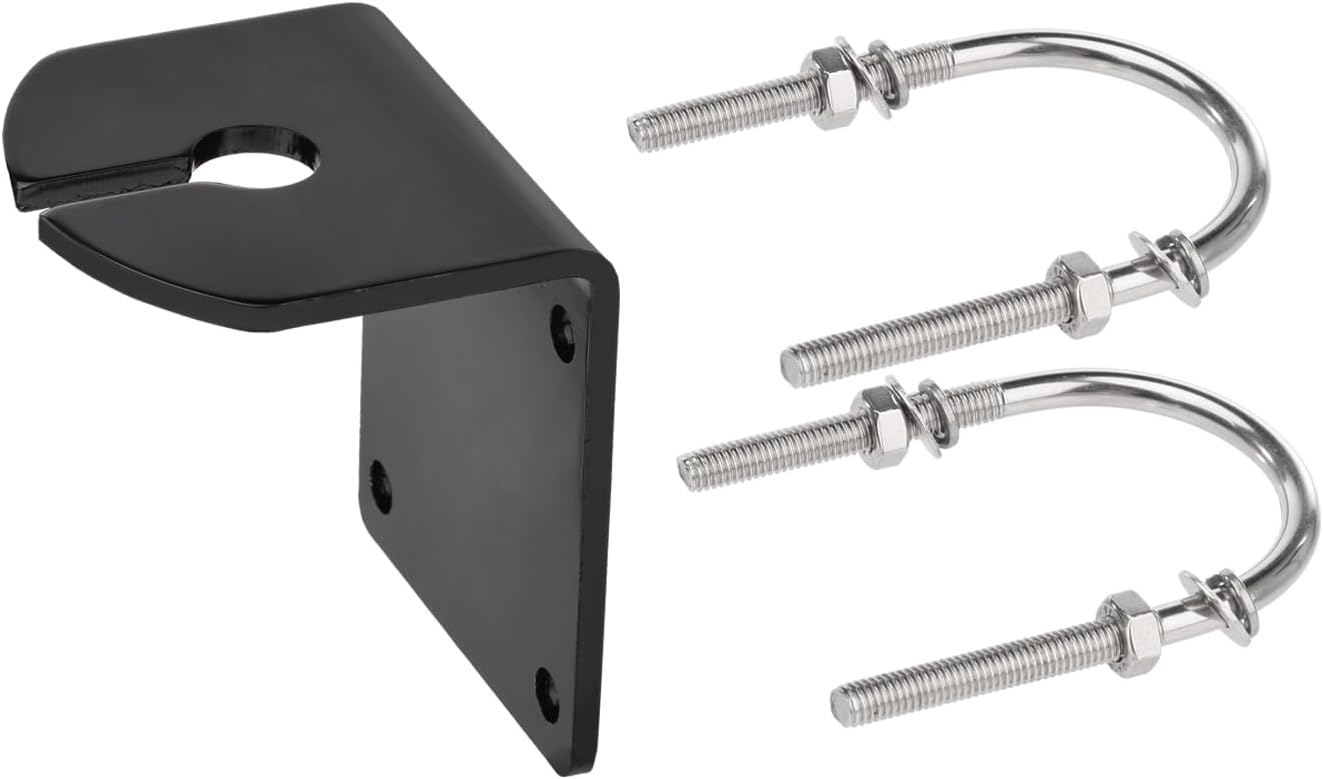 Bingfu Aluminium-L-Halterung mit U-Bolzen zur Mastmontage, 16-mm-Loch, strapazierfähige, wasserdichte Halterung für Antennen, Wetterstationen und mehr