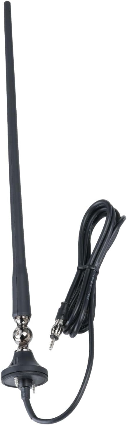 Bingfu Marine Boat Car Radio Antenna 16 Inch Flexible Mast Rubber Duck FM AM Stereo Waterproof for Car RV Motorhome ATV UTV Tractor Motorcycle Yacht Sailboat​