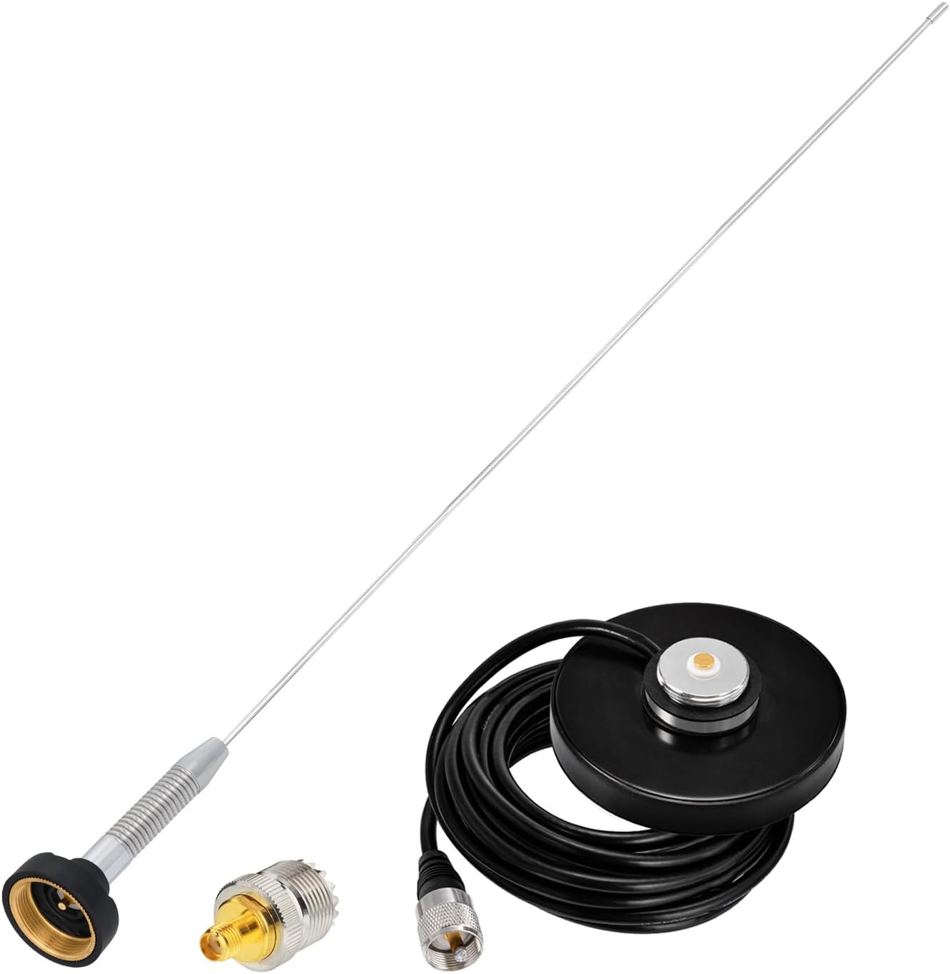 Bingfu VHF UHF Mobile Ham Radio PL259 Antenna Dual Band with 16.4ft Cable