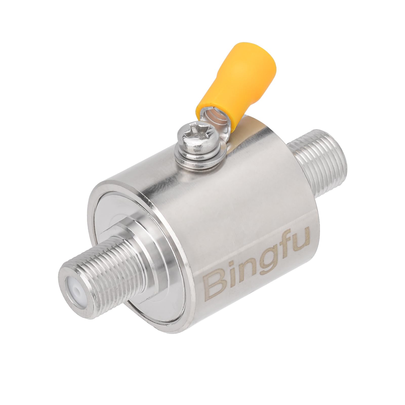 Bingfu Coaxial Lightning Arrestor 75 ohm F Male Plug to Female Jack DC-3GHz Surge Protector with 90 V Gas Tube Surge Arrester Antenna Lightning Protection for Satellite Cable TV Antenna 2G 3G 4G LTE