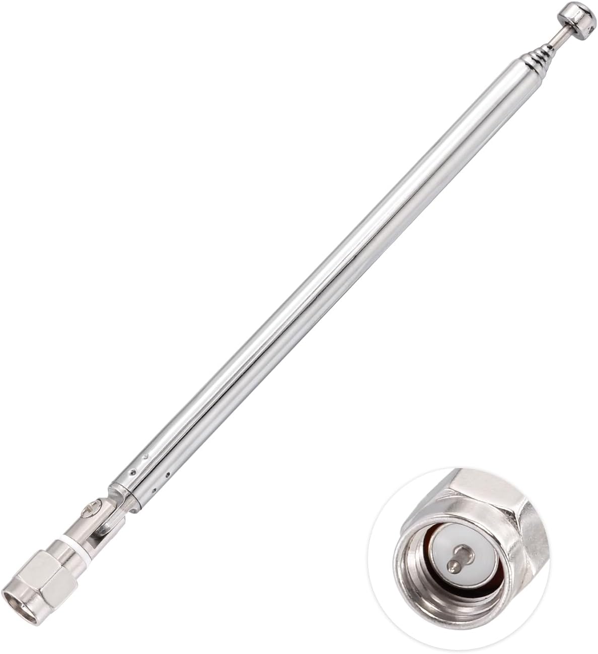 Bingfu 6 Abschnitt SMA-Stecker-Teleskopantenne (2er-Pack), kompatibel mit RTL-SDR Blog V3 Dongles HackRF One SDR Nooelec RTL-SDR v5 Funkkommunikationsantennen-Ersatz, TON00722