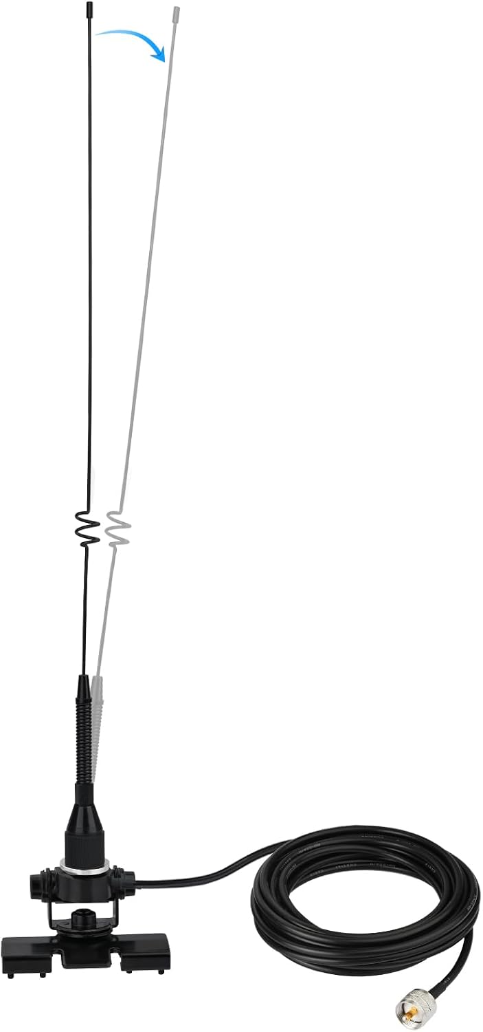 Bingfu Dual Band Mobile Ham Radio 20.8 Inch Antenna Lip Mount 16.5ft Cable