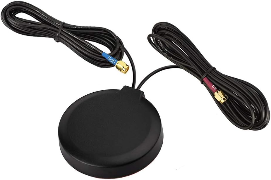 Bingfu 4G LTE Cellular GPS Adhesive Magnetic Mount Antenna for Vehicle Car Truck Bus Van 4G LTE GPS Tracker Real Time Tracking Mobile DVR Security Camera Video Recorder Industrial Gateway Modem Router