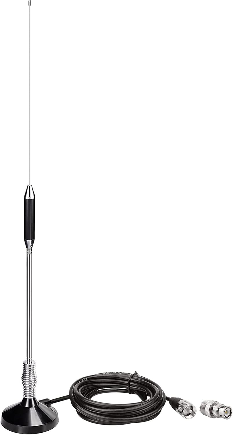 Bingfu CB Radio Antennas 27MHz - PL259 & BNC Male Truck Antenna Kit Magnetic Base - Compatible with Galaxy Uniden Bearcat Cobra Radioddity Texas Ranger RoadKing Mobile CB Radio