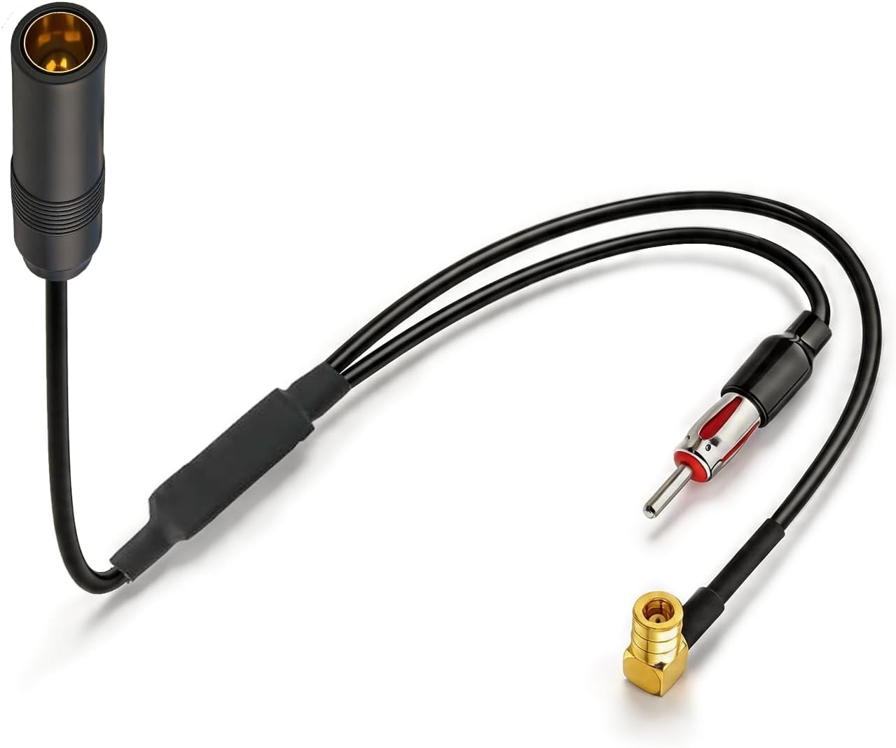 Bingfu DAB/FM Autoradio Antennen-Splitter-Adapter, DIN auf DIN + SMB