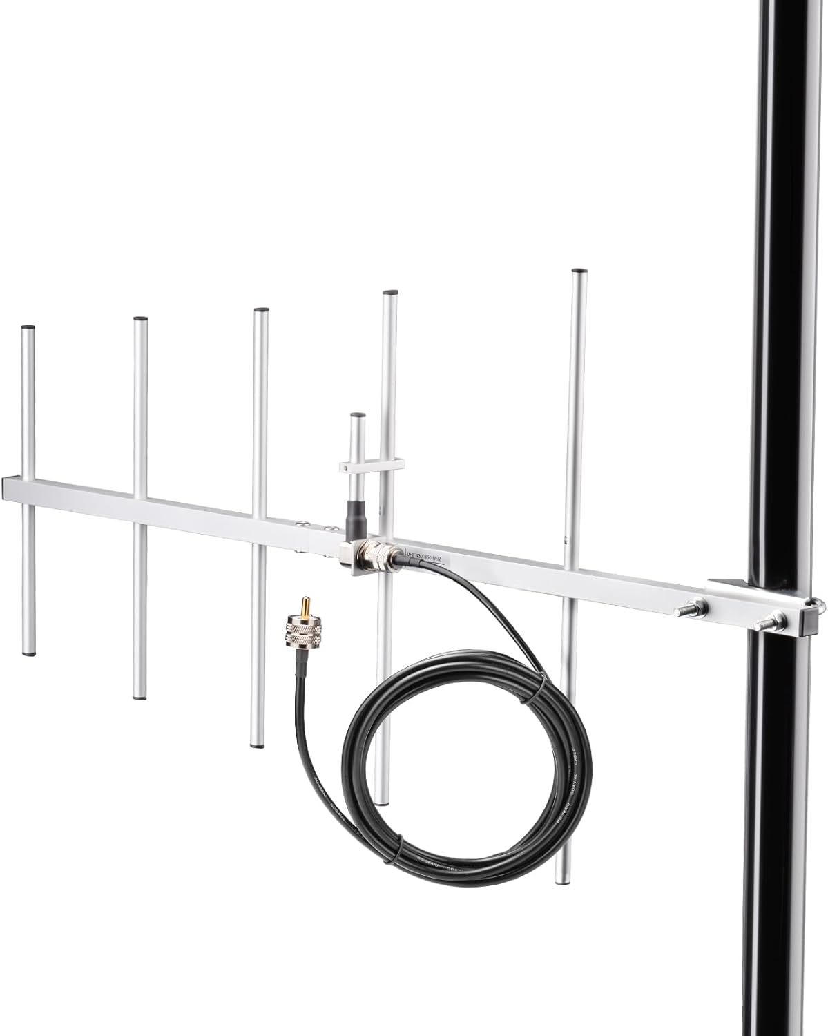 Bingfu 5 Elements Yagi Antenna High Gain 11dBi UHF 430-450MHz Aluminum Alloy Outdoor Antennas with 10ft Cable for Ham Radio GMRS Repeater System Amateur Two-Way Scanner Satellite Radio