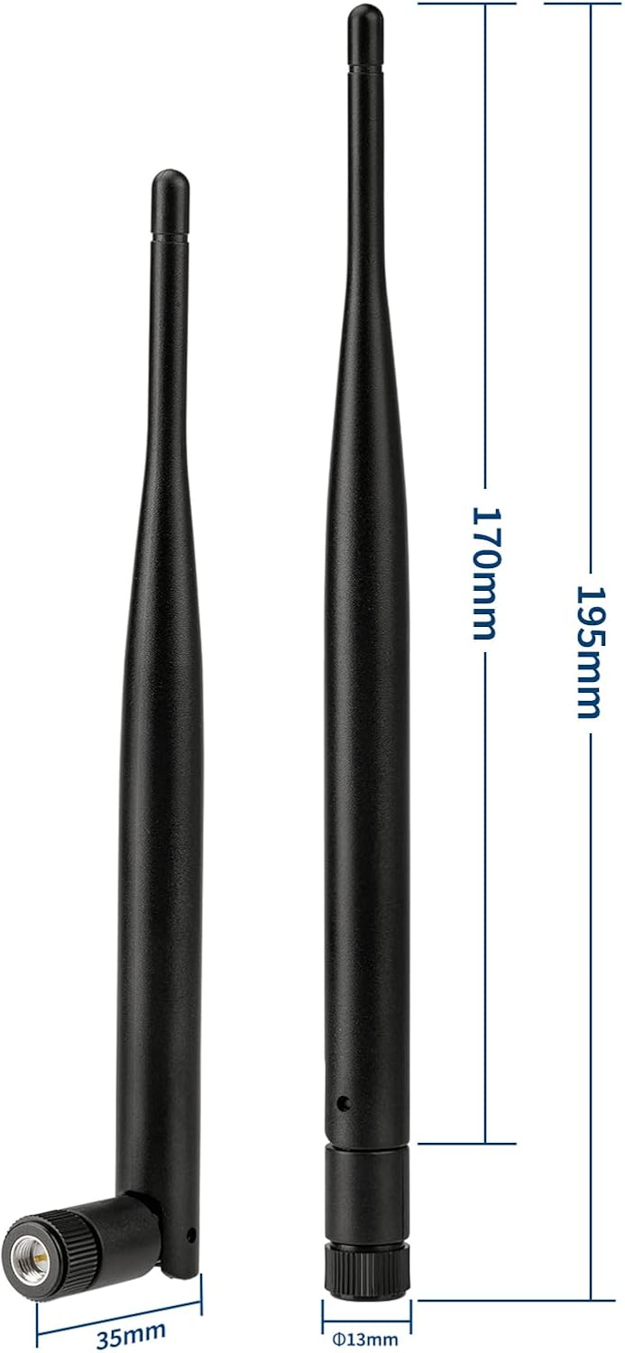 Bingfu 4G LTE Antenne 824-2700MHz 2dBi SMA Stecker 50 Ohm, 2 Stück