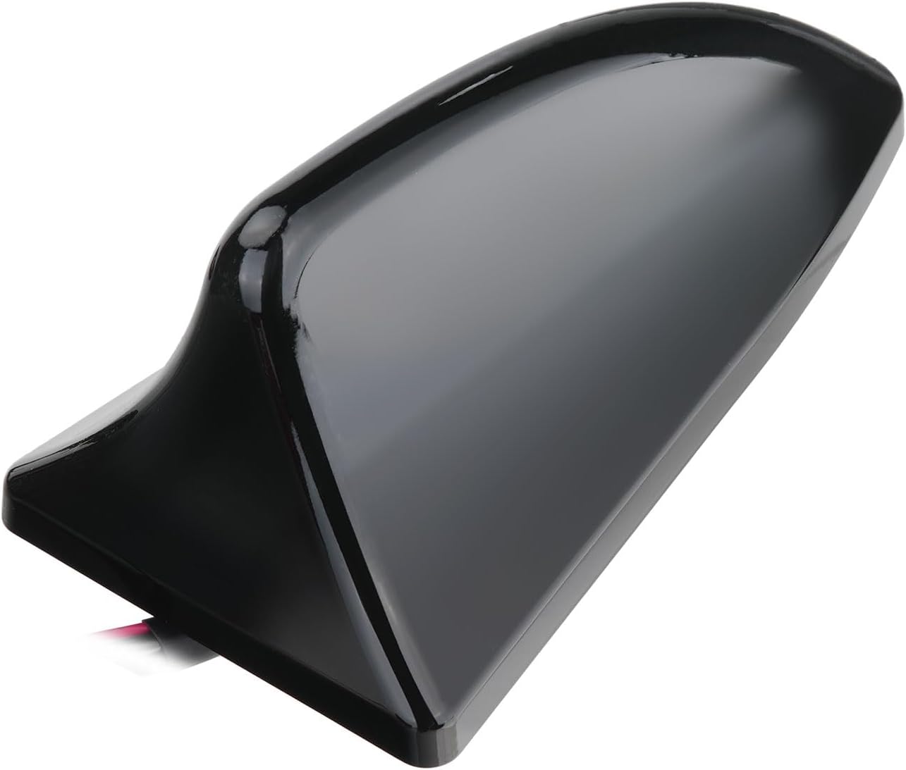 Bingfu FM/AM/DAB Digital Radio Shark Fin Antenna with 9-16V Wide Voltage IP65 Waterproof High Gain (17-23dB FM/21dB DAB) for Car/Truck/RV - Aerodynamic Black Design