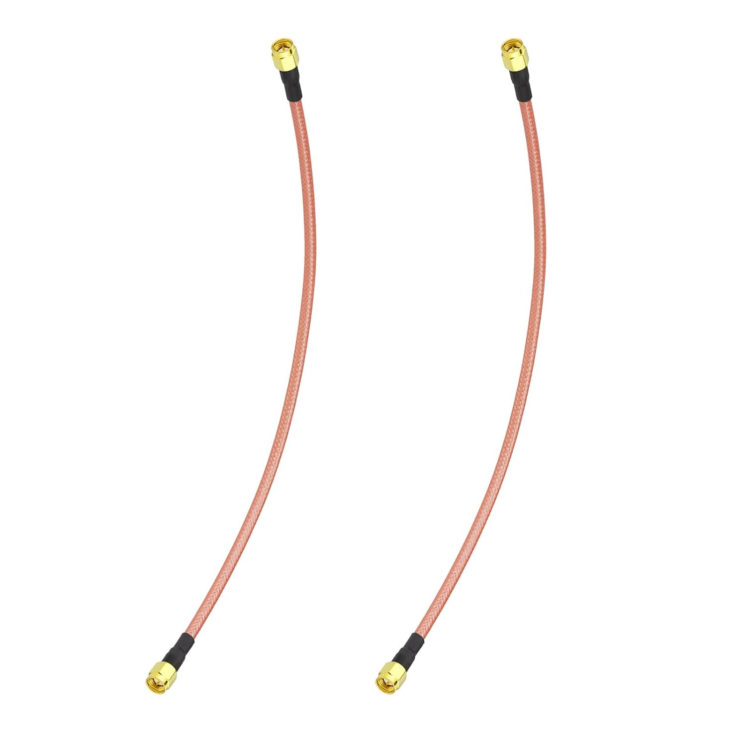 BINGFU SMA Male to SMA Male RG400 Coax Cable 11.8 inch Low Loss Antenna Extension Double Shielded 50 Ohm Cord 2-Pack Compatible with WiFi Router Ham Radio Telecom System GPS SDR RF Testing