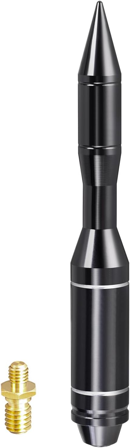 Bingfu Auto Antenne 14cm Kurzstab-Antenne im Rocket-Design, M8-M6 Adapter